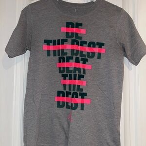 Jordan Gray Kids T-Shirt with Pink and Black Design